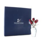 スワロフスキー SWAROVSKI 置物 インテリア オブジェ クリスタル 薔薇 バラ クリア 赤 レッド /XZ ■GY18 その他