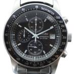 ショッピングシチズン シチズン CITIZEN 腕時計 ウォッチ クォーツ 黒文字盤 ロゴ クロノグラフ カレンダー付き デイト シルバー色 0510-K16008