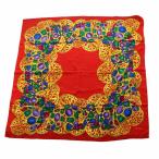 シャネル CHANEL 大判 スカーフ ストール グリポア ジュエリー 宝石 総柄 ロゴ シルク 絹100％ 赤 レッド ■GY17 /MQ ■OH レディース