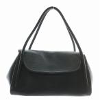 ヒロフ HIROFU ハンドバッグ シボ革 レザー マグネット ロゴ 型押し 黒 ブラック /XZ ■GY18 レディース