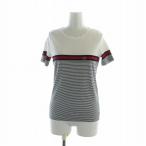 グッチ GUCCI カットソー 半袖 Tシャツ ボーダー柄 ボートネック インターロッキング ロゴ XS 白 ホワイト 284463 X3680