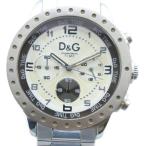 ディー&ジー ドルガバ ドルチェ&ガッバーナ D&G 腕時計 ウォッチ クォーツ クロノグラフ ラウンド シルバーカラー 銀色 ロゴ /MQ