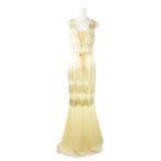 e Liza beta franc kiELISABETTA FRANCHI платье формальный One-piece длинный V шея безрукавка sia- бисер бахрома 42 белый 