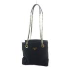 プラダ PRADA ショルダーバッグ トート 三角ロゴ チェーンショルダー ゴールド金具 黒 ブラック ■GY11 /MQ ■OH レディース