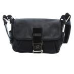 フルラ FURLA ショルダーバッグ ナイロン レザー 革 ロゴ 刻印 フラップ 黒 ブラック /JS ■GY18 レディース