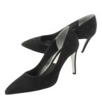 未使用品 ダイアナ DIANA パンプス スエード ハイヒール ポインテッドトゥ クリーナー付き 22.0cm 黒 ブラック /CK14 ■GY11