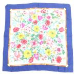  Gucci GUCCI большой размер шарф палантин флора цветок цветочный принт принт белый белый синий голубой /UO #GY11 женский 
