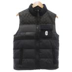 ショッピングシグネチャー コーチ COACH ダウンベスト ロゴ シグネチャー ジップアップ ナイロン S 黒 ブラック /AE ■GY18 メンズ