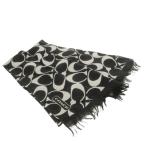 コーチ COACH ストール スカーフ カシミヤ シルク シグネチャー フリンジ ロゴ 黒 ブラック /CK20 ■GY18 レディース