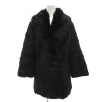  No-brand мех кролика пальто мех средний 9 чёрный черный /GV #GY18 женский 