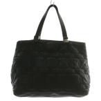 ショッピングロンシャン ロンシャン LONGCHAMP トートバッグ ハンド レザー キルティング 総柄 ロゴ 黒 ブラック /XZ ■GY11 レディース