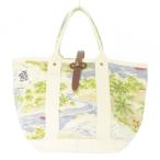 ロンハーマン Ron Herman LA ROCCA トートバッグ 大容量 キャンバス リゾート柄 ロゴ刺繍 白 ホワイト /AO7 ■GY18 レディース