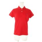 未使用品 ラルフローレン RALPH LAUREN ポロシャツ 半袖 コットン 鹿の子 ロゴ刺繍 M 赤 レッド /AO21 ■GY18 レディース