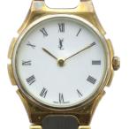 ショッピングイヴサンローラン イヴサンローラン YVES SAINT LAURENT 腕時計 ウォッチ クォーツ ローマン 白文字盤 ロゴ ゴールド色 シルバー色 ■GY11 /MQ