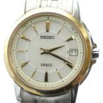 セイコー SEIKO DOLCE ドルチェ 腕時計 ウォッチ 電波 ソーラー デイト ゴールドカラー 金色 シルバーカラー 銀色 7B24-0AL0