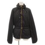グッチ GUCCI ベルト付き エンブレム ナイロン 中綿ジャケット ブルゾン ジップアップ ショート ロゴ XS 黒 ブラック 297424 XT255