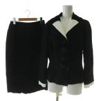 ショッピングルイ･ヴィトン ルイヴィトン LOUIS VUITTON セットアップ 上下 ジャケット ミンクボタン 総裏地 タイトスカート ひざ丈 ウール シルク 40 M 黒