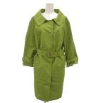 プラダ PRADA トレンチコート ステンカラー ロング ベルト付き イタリア製 42 黄緑 ライトグリーン /GV ■GY18 レディース