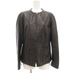 バリー BALLY シングル ライダースジャケット 革ジャン レザー ノーカラー I42 黒 ブラック /UO ■GY17 レディース