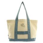 ロンハーマン Ron Herman トートバッグ ハンド 肩掛け キャンバス オープントップ ロゴ アイボリー 青 ブルー /XZ ■GY18 レディース