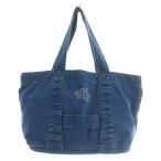 ロンハーマン Ron Herman トートバッグ ハンド 肩掛け デニム キャンバス オープントップ ロゴ 青 ブルー /XZ ■GY18 レディース