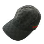 ショッピングＧＧキャンバス グッチ GUCCI 帽子 キャップ GGキャンバス シェリーライン 総柄 M 58 黒 ブラック /XZ ■OH ■GY42 メンズ