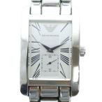 エンポリオアルマーニ EMPORIO ARMANI AR-0145 腕時計 ウォッチ クォーツ ローマン ロゴ スクエア シルバー色 ■GY18 /MQ メンズ