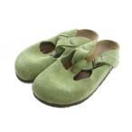 ショッピングビルケン ビルケンシュトック BIRKENSTOCK サンダル フラット ロゴ ベルト レザー 緑 グリーン ■GY18 /MQ レディース