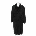 ショッピング毛皮 サガミンク SAGA MINK 銀サガ ダークミンク ファー コート 毛皮 ロング シェブロン 13号 大きいサイズ 茶 ブラウン /UO レディース