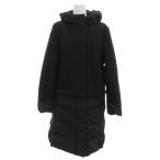 duklaseDoCLASSE шерсть стеганый переключатель 2WAY пальто с хлопком длинный с капюшоном .L чёрный черный 15552-090 /GV #GY18 женский 