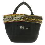 ショッピングロンハーマン ロンハーマン Ron Herman 軽井沢限定 コイントート ハンドバッグ キャンバス オープントップ ロゴ 刺繍 黒 ブラック