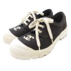 ショッピングシャネル シャネル CHANEL スニーカー シューズ ココマーク キャンバス ロゴ刺繍 36 チャコールグレー /JS ■GY18 レディース