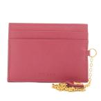 プラダ PRADA サフィアーノ カードケース パスケース 定期入れ レザー チェーン ピンク /XZ ■OH ■GY11 レディース
