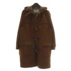  Aquascutum AQUASCUTUM полупальто "даффл коут" внешний шерсть длинный капот подкладка Club проверка кривошип кнопка 9 M чай Brown 