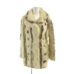 ROTINY ロティニー 毛皮コート ラビットファー マーブル 長袖 総裏地 ミドル 9 M アイボリー ■GY18 /MQ レディース