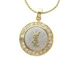 ショッピングイヴサンローラン イヴサンローラン YVES SAINT LAURENT ヴィンテージ ネックレス アクセサリー ラインストーン YSL カサンドラロゴ ゴールドカラー 金色