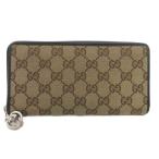 グッチ GUCCI 233025 グッチシマ GGキャンバス 長財布 ウォレット 小銭入れあり ラウンドファスナー インターロッキングG 茶