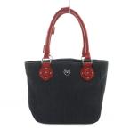 ショッピングサボイ サボイ SAVOY トートバッグ ハンド デニム レザー ロゴ グレー 黒 ブラック ■GY18 /MQ レディース