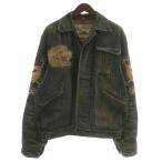 エヴィス EVISU ヤマネ YAMANE KYOTO デニムジャケット ジージャン Gジャン 龍 虎 ロゴ 刺繍 42 L インディゴ 紺 ネイビー メンズ