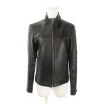 ショッピングバーバリー バーバリー ロンドン シングルライダースジャケット レザー 羊革 本革 ジップアップ 切替 裏地ノバチェック ロゴ刻印 立体縫製 38 M 黒