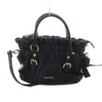 サマンサタバサ Samantha Thavasa ハンドバッグ ショルダーバッグ 2WAY レザー ロゴ 黒 ブラック ■GY18 /MQ レディース