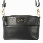 ケイトスペード KATE SPADE ショルダーバッグ クロスボディ レザー 革 シボ革 ロゴプレート 黒 ブラック /CK23 ■GY11 レディース