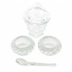ショッピングバカラ 未使用品 バカラ Baccarat シュガーポッド マスタードポット キャンドルホルダー スプーン 4点セット クリスタル クリア