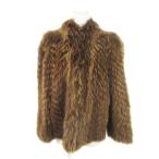  Enba EMBA меховое пальто мех лисы мех воротник-стойка средний длина чай Brown /MN9 #GY18 женский 