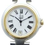 ダンヒル dunhill ジャンク品 腕時計 ウォッチ クォーツ ローマン デイト カレンダー付き 白文字盤 シルバー色 ■GY11 /MQ メンズ