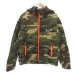 ショッピングハイドロゲン ハイドロゲン HYDROGEN ダウンジャケット ジャケット L カーキ カモフラ 迷彩柄 ロゴ ジップアップ フード付き /IU ■GY18 メンズ