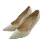マノロブラニク MANOLO BLAHNIK パンプス スエード ポインテッドトゥ ピンヒール 36.5 23.5cm グレー /XZ ■GY17 レディース
