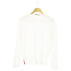 ショッピングプラダ プラダスポーツ PRADA SPORT 長袖 Tシャツ ロンT クルーネック コットン ロゴ S 白 ホワイト 0000ET-C0051-00009 /AO22 ■GY17 メンズ