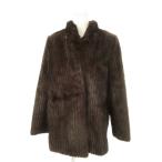  сайра ruko мех SAN-MARCO FUR меховое пальто норка мех мех половина воротник-стойка средний длина полоса 11 чай Brown 