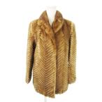  No-brand меховое пальто норка мех мех половина средний длина "в елочку" 11 чай Brown /MN6 #GY18 женский 